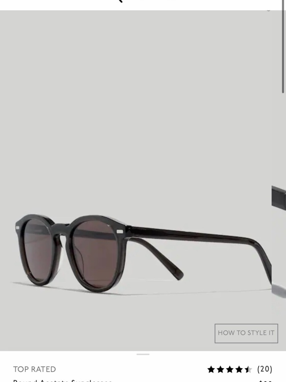 Madewell Black Round Sunglasses